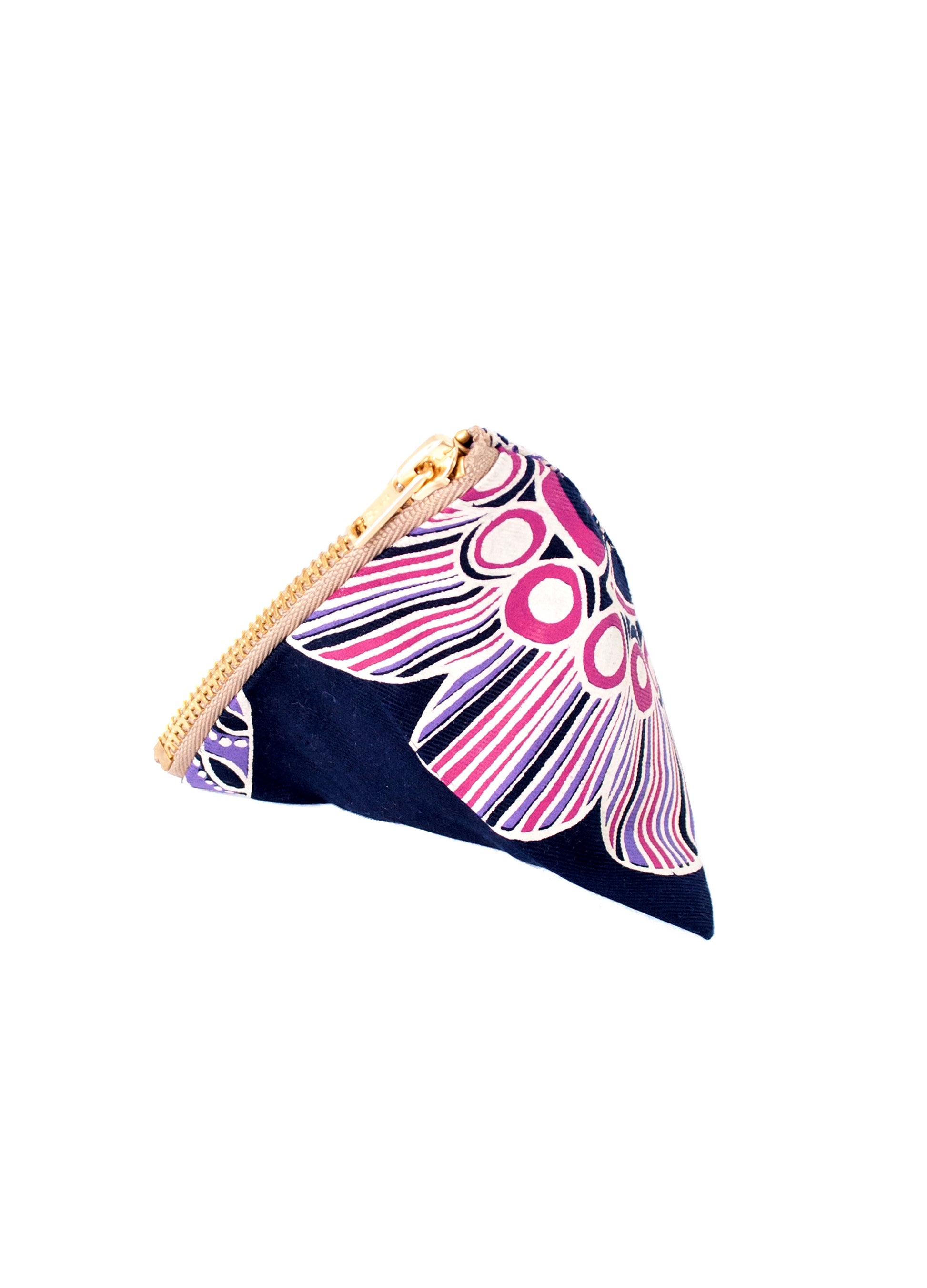 The Matilda pouch in navy John & Yoko print Maya Prass Clothing