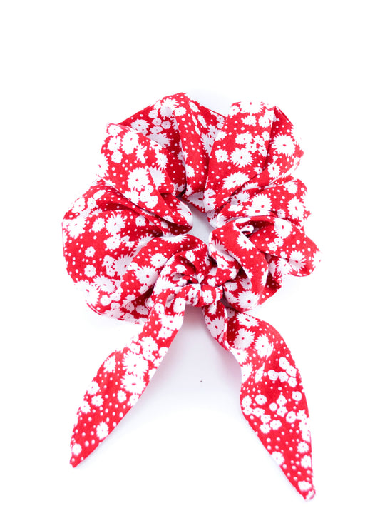 Maude tie scrunchie in red Spot Floral