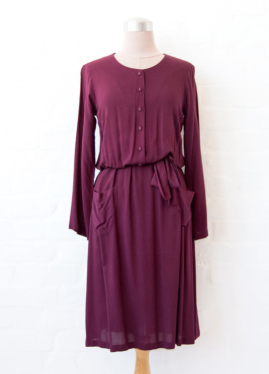 Pascilla Swing Dress in burgundy SIZE 34 LEFT