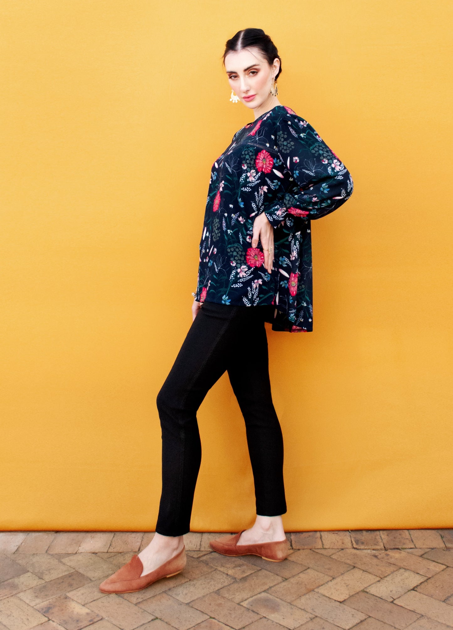 Ruby Blouse in navy & rose  Peony Perfection 32