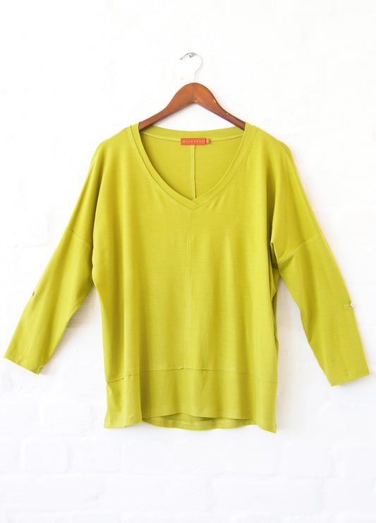 Scarlet  box pullover in Chartreuse 38