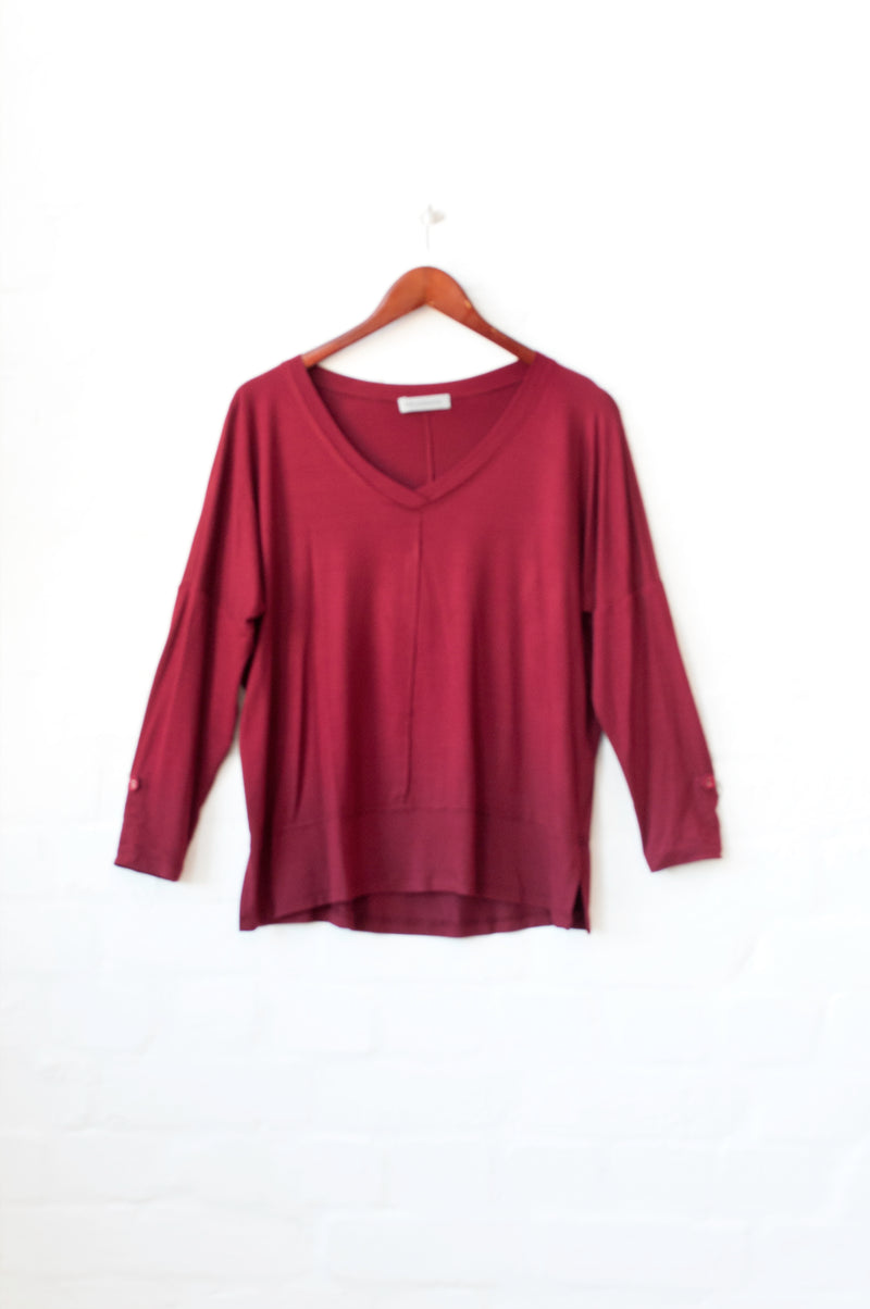 Scarlet  Box Pullover in Cranberry