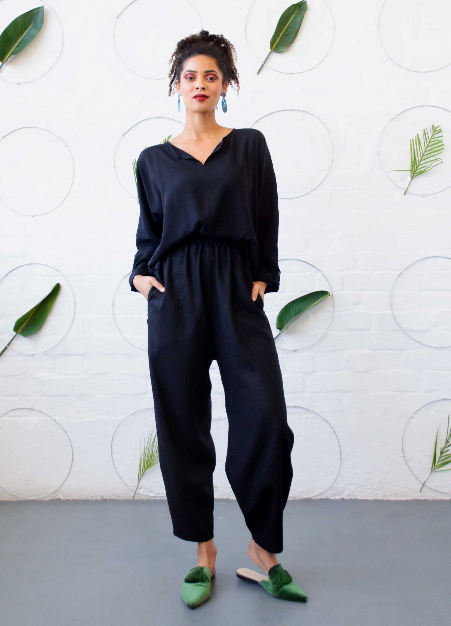 Sophie Lantern Trousers in Black