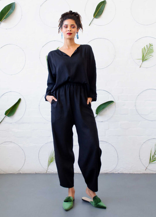 Sophie Lantern Trousers in Black