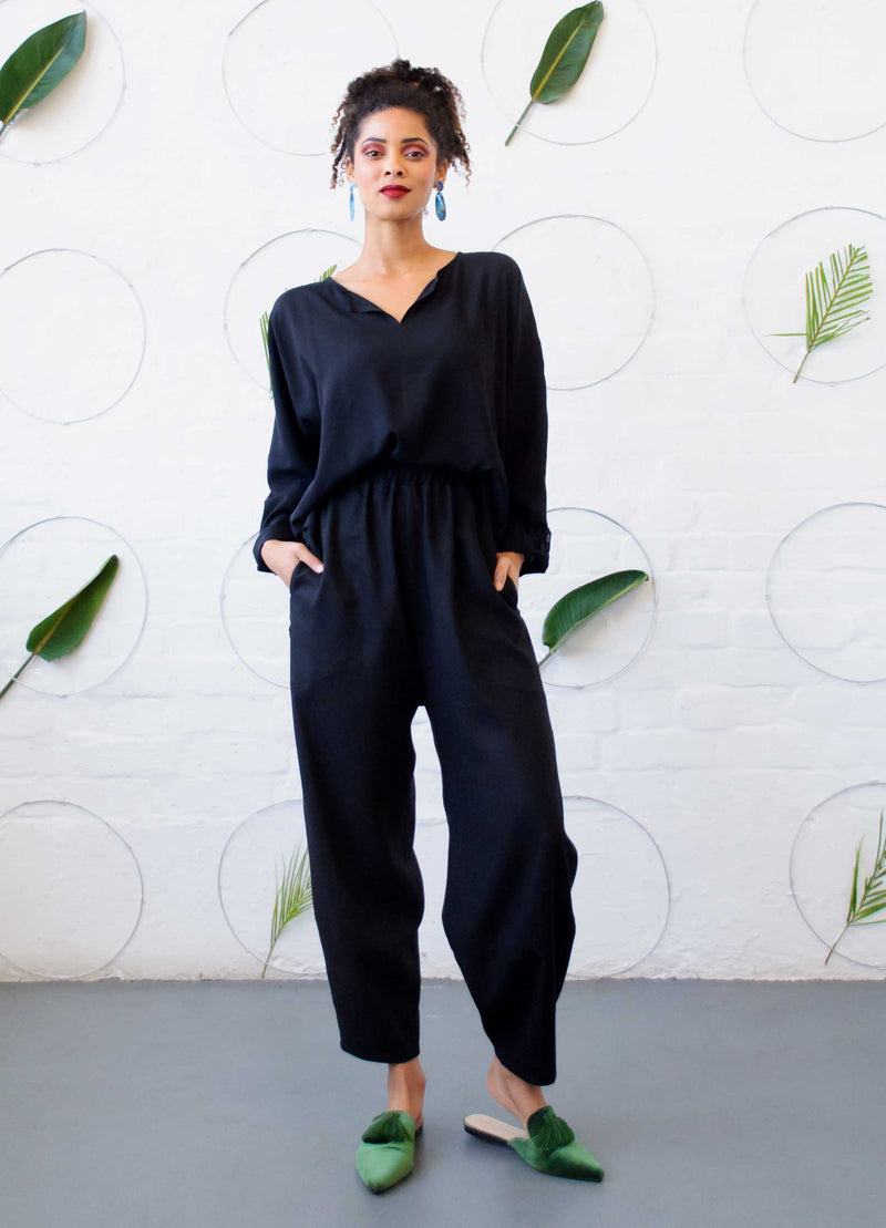 Sophie Lantern Trousers in Black