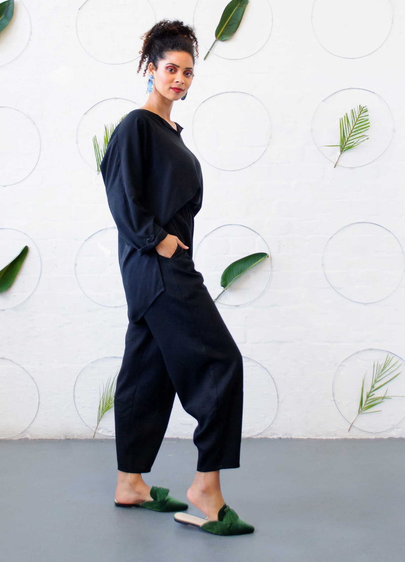 Sophie Lantern Trousers in Black